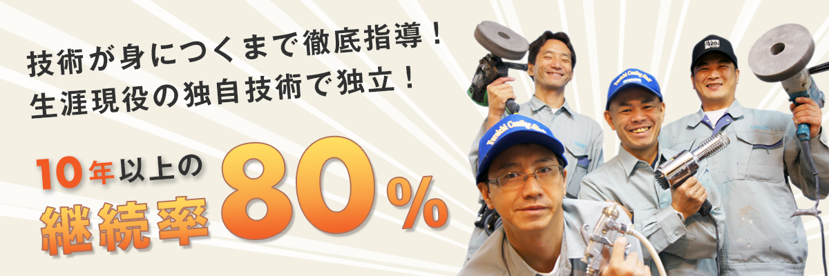 10年以上の継続率80％