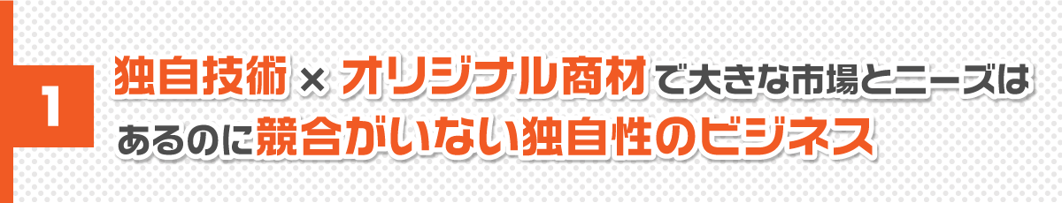 競合がいない独自性のビジネス